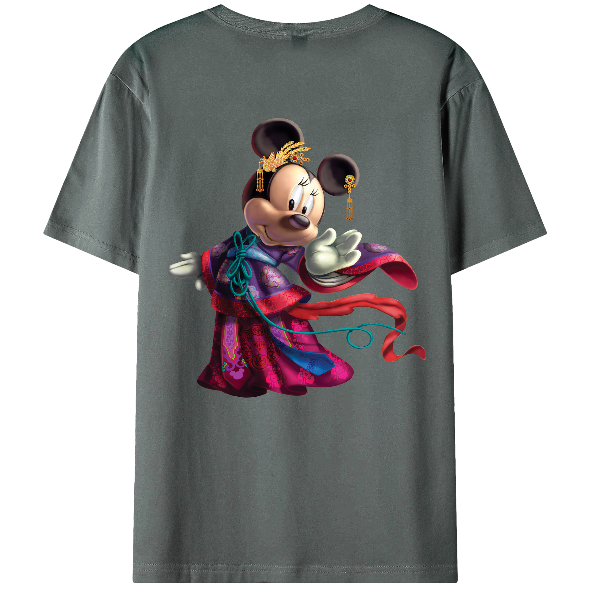 （画像用） ミッキーマウス Mickey Mouse 綿100％ メンズ半袖Tシャツ（バックプリント） 通気性